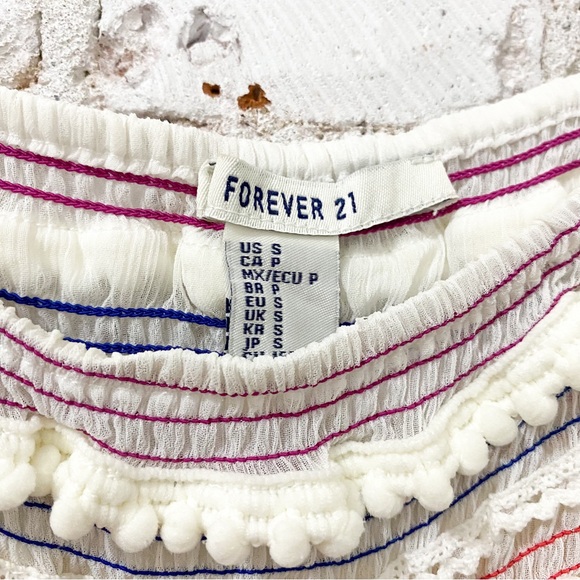 Forever21 Colorful Pom Pom Crop Top - Picture 4 of 5